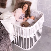 Bedside Crib Maxi, ekstra bred Hvid - Babybay